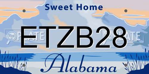 ETZB28 Alabama License Plate