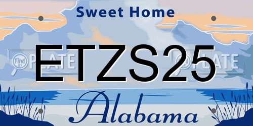 ETZS25 Alabama License Plate