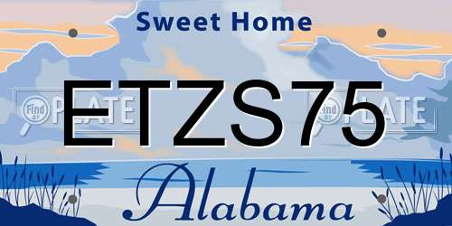 ETZS75 Alabama License Plate