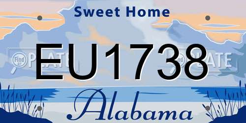 EU1738 Alabama License Plate