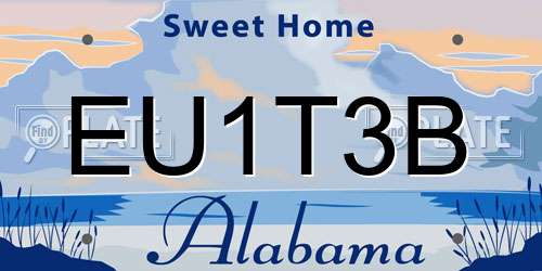 EU1T3B Alabama License Plate