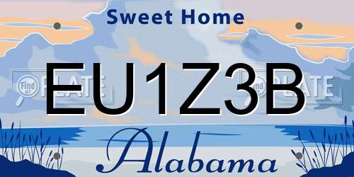 EU1Z3B Alabama License Plate