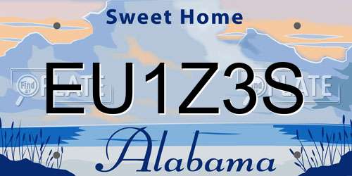 EU1Z3S Alabama License Plate