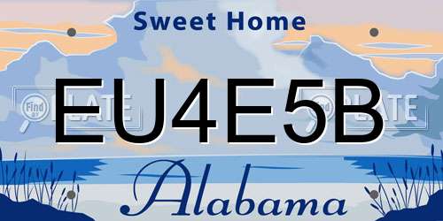 EU4E5B Alabama License Plate