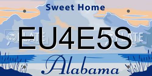 EU4E5S Alabama License Plate