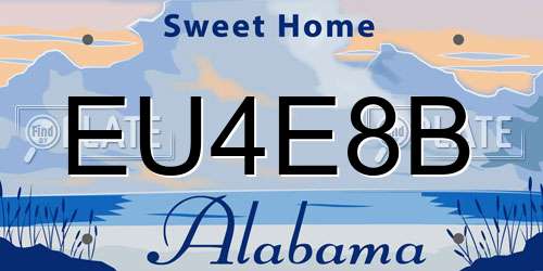 EU4E8B Alabama License Plate