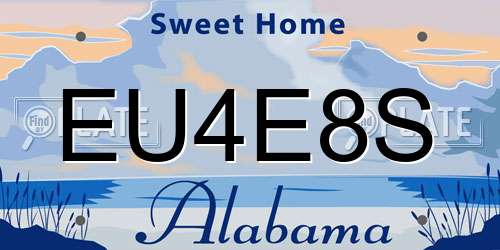 EU4E8S Alabama License Plate