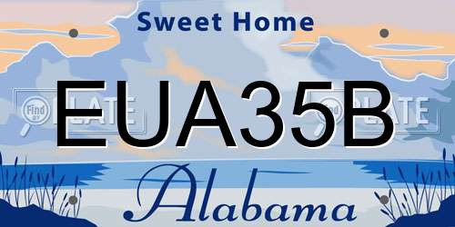 EUA35B Alabama License Plate