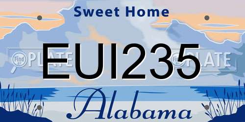 EUI235 Alabama License Plate