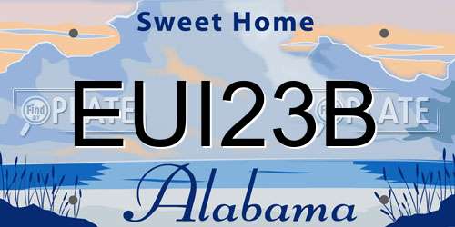 EUI23B Alabama License Plate