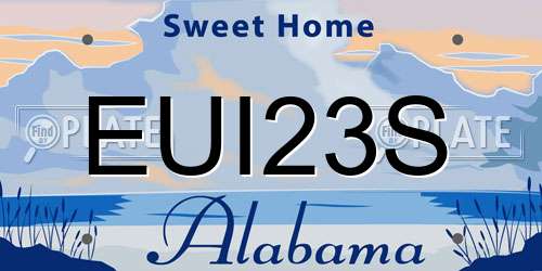 EUI23S Alabama License Plate