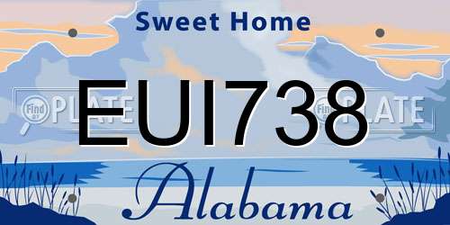 EUI738 Alabama License Plate