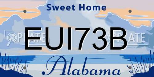 EUI73B Alabama License Plate