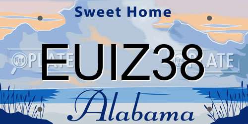 EUIZ38 Alabama License Plate