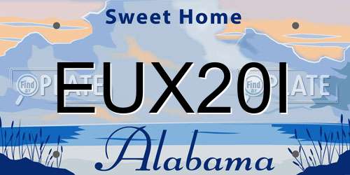EUX20I Alabama License Plate