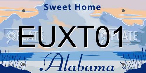 EUXT01 Alabama License Plate