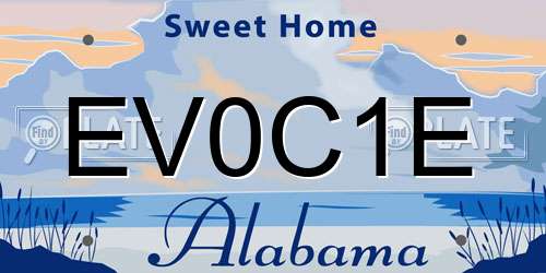 EV0C1E Alabama License Plate