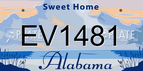 EV1481 Alabama License Plate