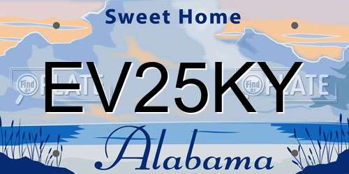 EV25KY Alabama License Plate