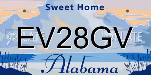 EV28GV Alabama License Plate