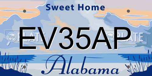 EV35AP Alabama License Plate