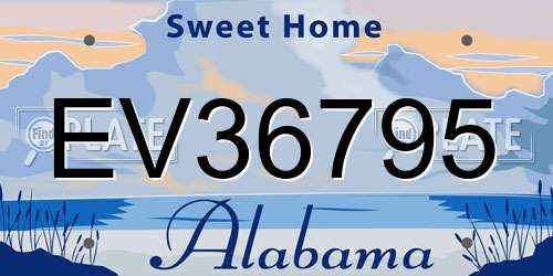 EV36795 Alabama License Plate