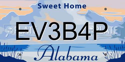 EV3B4P Alabama License Plate