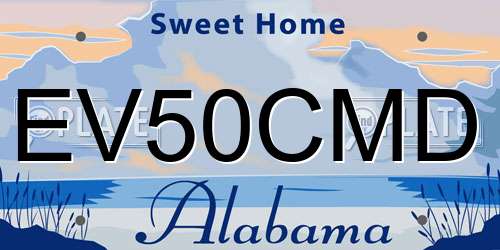 EV50CMD Alabama License Plate