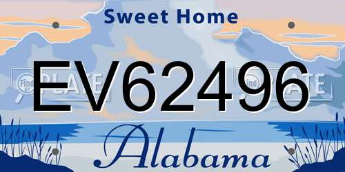 EV62496 Alabama License Plate