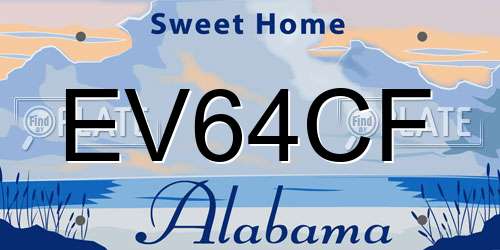 EV64CF Alabama License Plate