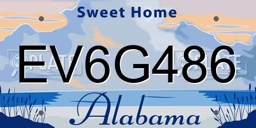 EV6G486 Alabama License Plate