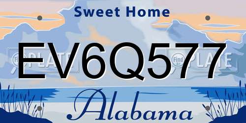 EV6Q577 Alabama License Plate