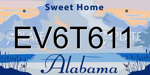 EV6T611 Alabama License Plate