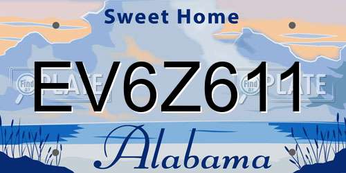 EV6Z611 Alabama License Plate