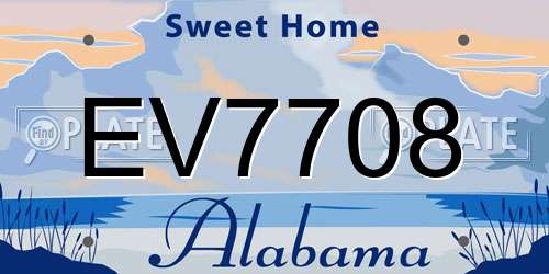 EV7708 Alabama License Plate
