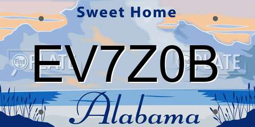 EV7Z0B Alabama License Plate