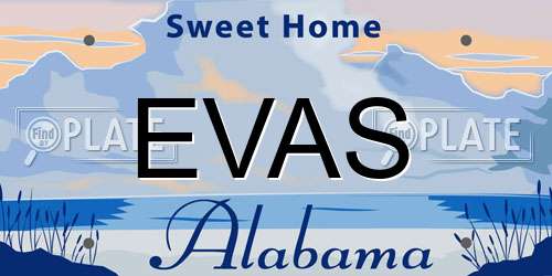 EVAS Alabama License Plate
