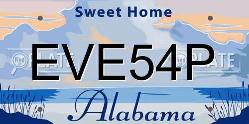 EVE54P Alabama License Plate