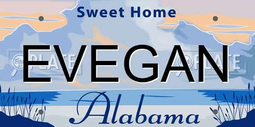 EVEGAN Alabama License Plate