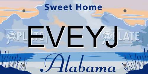 EVEYJ Alabama License Plate