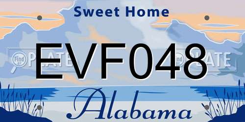 EVF048 Alabama License Plate