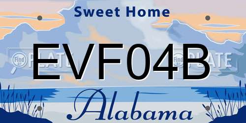 EVF04B Alabama License Plate
