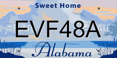 EVF48A Alabama License Plate