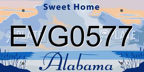 EVG0577 Alabama License Plate