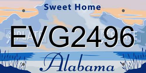 EVG2496 Alabama License Plate