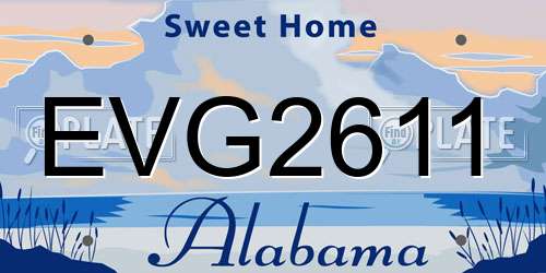 EVG2611 Alabama License Plate