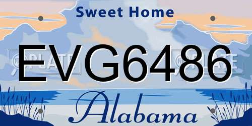 EVG6486 Alabama License Plate