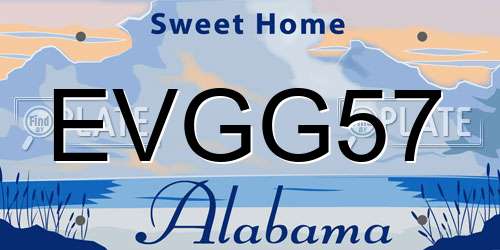 EVGG57 Alabama License Plate