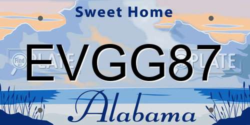 EVGG87 Alabama License Plate