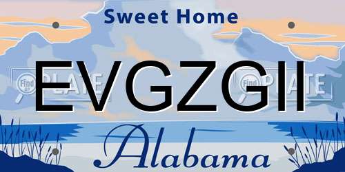 EVGZGII Alabama License Plate